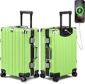 Krute Aluminum Frame Carry On Luggage 20 Inch Zipperless Luggages USB Charger by Krute