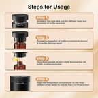 Waterless Diffuser, Waterless Essential Oil Diffuser for Home Hotel Adjustable Mist & Timer, Scent Diffuser Starter Kit with Night Light