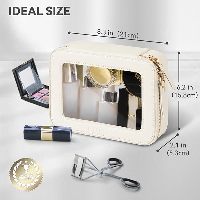 Prite Clear Makeup Bag Cosmetic Organizer Case Waterproof Travel Toiletry Bag - Image 3