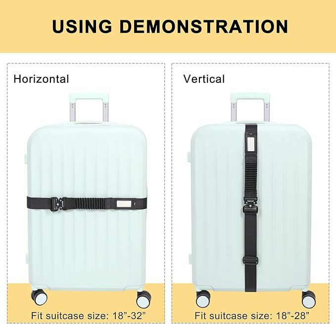 Vigorport Luggage Straps for Suitcases TSA Approved Suitcase Belt, Stretchable - Image 6