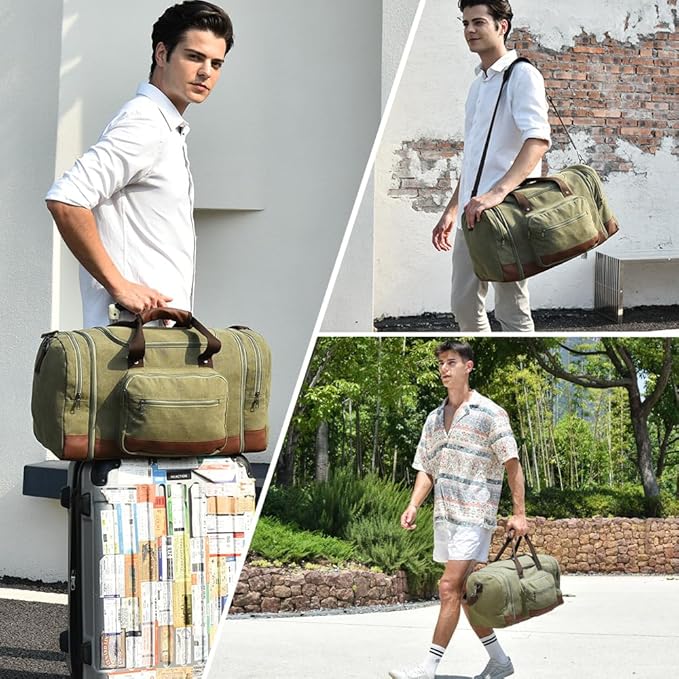Dimayar Duffle Bag for Men, Expandable to 50L Large-Capacity Weekender - Image 2