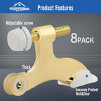 HOMOTEK 8 Pack Hinge Pin Bright Brass Door Stopper, Adjustable Deluxe Heavy - Image 2
