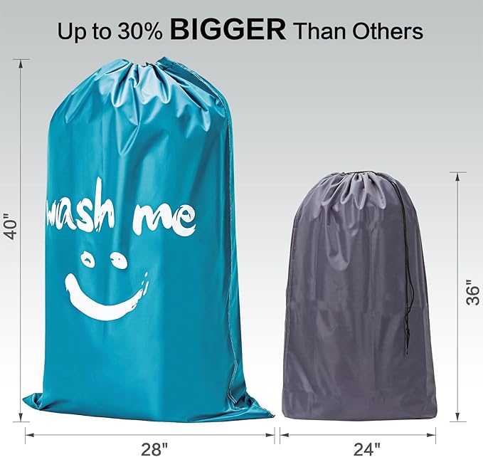 HOMEST 2 Pack XL Wash Me Travel Laundry Bag, Dirty Clothes Organizer, Large - Image 5