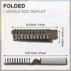 3PCS Travel Foldable Brush Comb Portable Hairbrush, Anti-Static Mini Pocket Hair Comb, Double Headed Hair Brush Hairdressing Tools Plastic Folding Hairbrush for Men Women (Coffee)