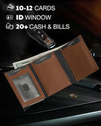 Jenoss Smart AirTag Wallet for Men: Full Grain Leather, Handcrafted, RFID - Image 6