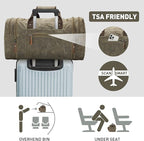 Wildroad Waxed Canvas Duffle Bag - 60L Waterproof Genuine Leather Weekender - Image 6