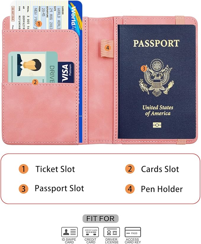 Melsbrinna Premium Leather Passport Holder Covers Case, Waterproof Rfid - Image 3