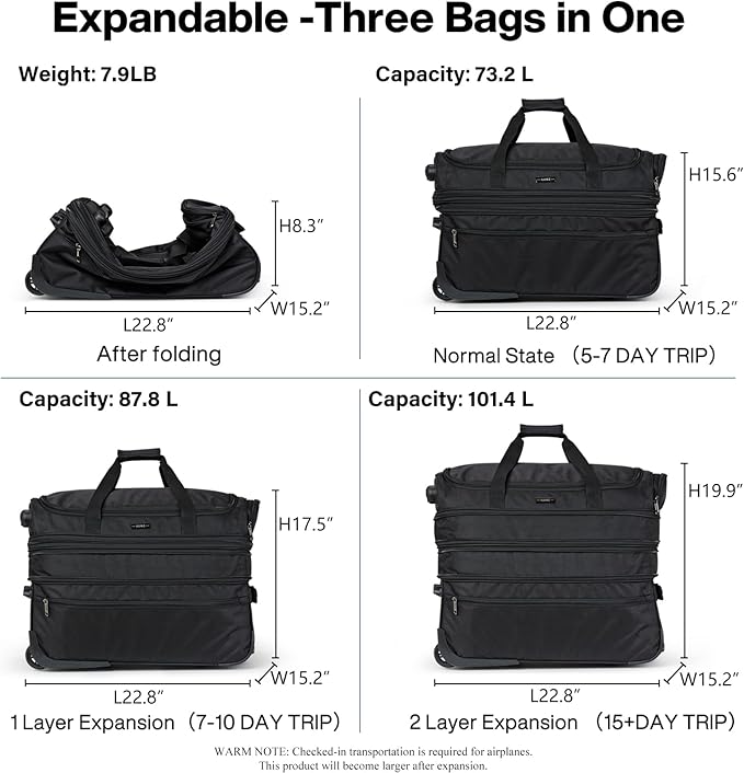 Hanke Large Expandable checked Luggage Suitcases - Image 2