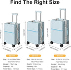 Hard Shell Luggage 20 Inch Travel Luggage, PC+ABS Aluminum Frame, Lightweight - Image 9