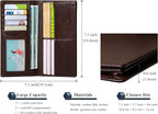 VISOUL Mens Leather Long Checkbook Bifold Wallets - Image 3