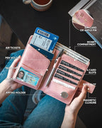 VULKIT Passport Holder with Airtag Holder RFID Blocking Passport Wallet Travel - Image 4