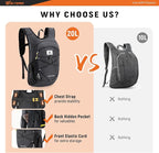 SKYSPER 15L/20L Foldable Hiking Backpack Lightweight Packable Travel Daypack - Image 5
