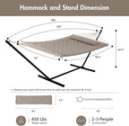 ANOW 2 Person Hammock with 12FT Stand, Heavy Duty Hammock with Stand - Image 6