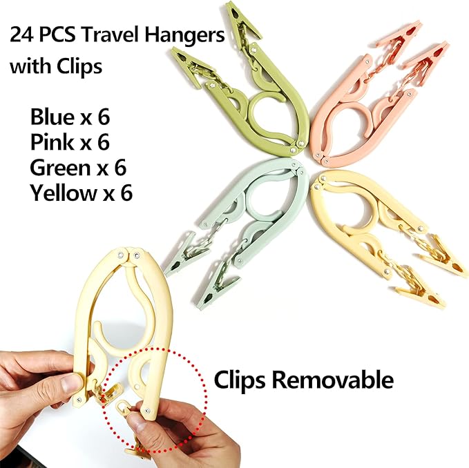 24 PCS Foldable Non Slip Plastic Clothes Hangers - Image 4