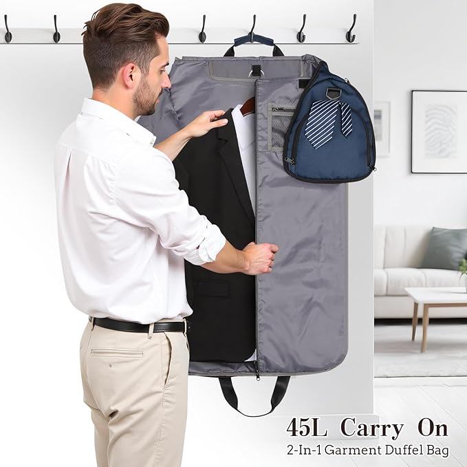 Garment Duffle Bags for Travel, Carry On Garment Duffel Weekender Bag 45L | - Image 7