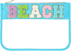 DYSHAYEN Chenille Letter Clear Zipper Pouch by DYSHAYEN