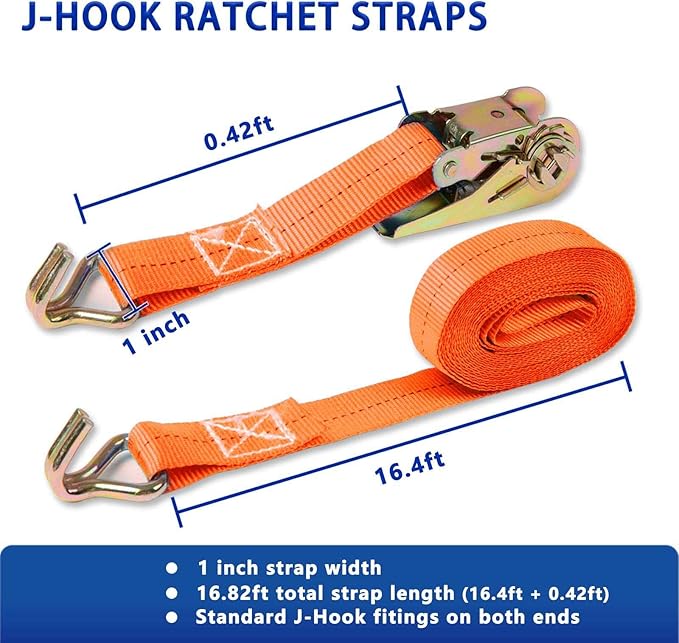 Ratchet Straps, 1 Inch x 16.4 Feet - Image 2