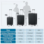 Hard Shell Suitcases Expandable Travel Luggage Sets 2 Piece, Carry on and Check - Image 5