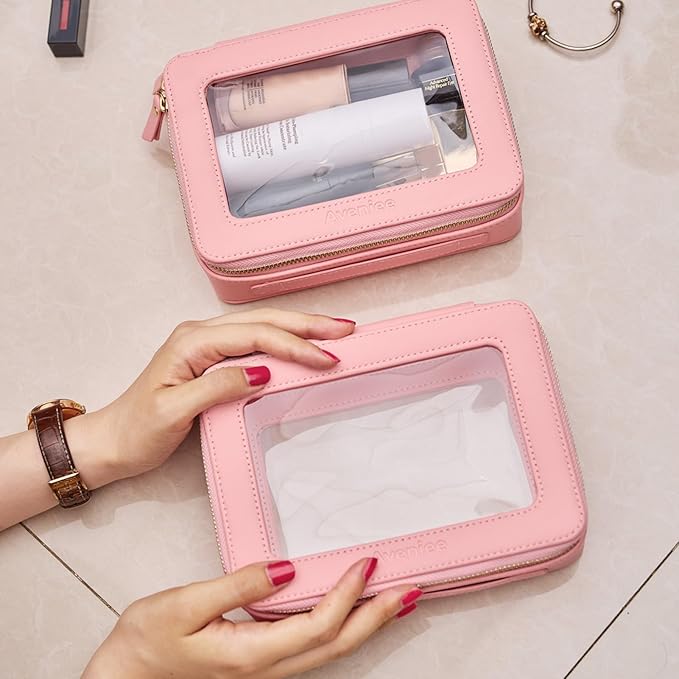 Aveniee Clear Makeup Bag Organizer Set, Portable Travel Toiletry Case - Image 4