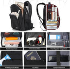 Black Backpack for Men Women, School Backpack for Boys Girls Teens, 15.6 Inch - Image 2