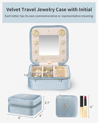 Vlando Travel Jewelry Case for Women Girls, X Initial Jewelry Box, Small - Image 5