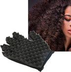 ZJchao Magic Hair Curling Sponge Gloves, Curling Sponge Glove, Afro Coil Flexible Portable Hair Sponge, for Barbers Brush Styling Tool, for Barber Salon