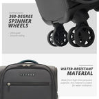 Verage Under Seat Luggage with Wheels, Softside Small Suitcase Spinner Carry On - Image 8