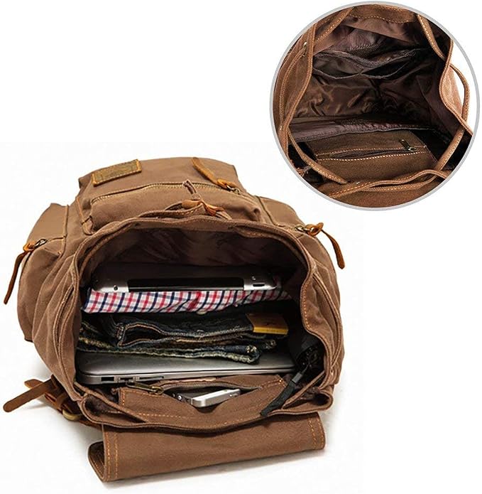 AUGUR High Capacity Canvas Vintage Backpack - Image 5