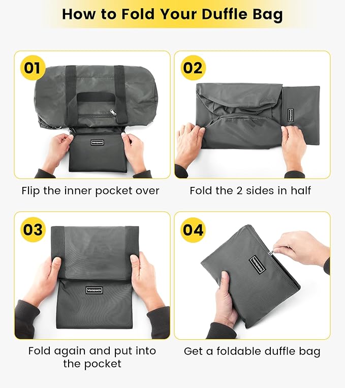 Vorspack Duffel Bag 20-24-28 Inches Foldable Gym Bag - Image 6