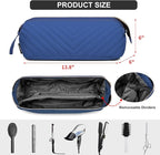 Hair Tools Travel Bag for Shark Flexstyle Dyson, Quilted Case Organizer Bag, Gift for Women Hair Accessories Storage Bag, Travel Hairdryer Portable Bag for Women, Blue
