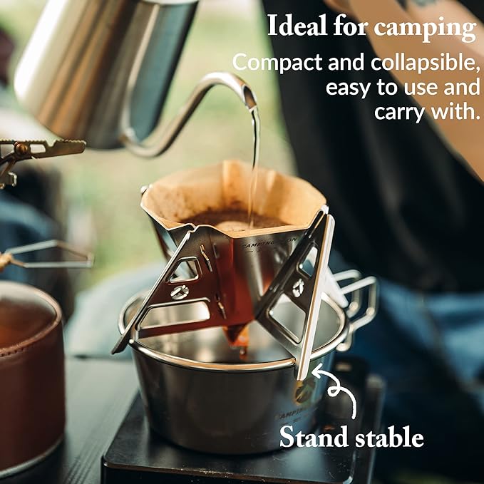 CAMPINGMOON Collapsible Coffee Dripper Pour Over Camping Outdoor 304 Stainless - Image 3