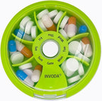 INVODA Weekly Pill Organizer 7 Compartment Rotating Pill Box by INVODA