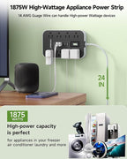 Appliance Power Strip- 14 Guage Heavy Duty Extension Cord, 8 AC Outlet& 6 USB - Image 2