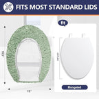 Microfiber Elongated Toilet Seat Cover 19.5"x 15" Machine Washable Solid Toilet - Image 2