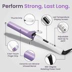 1.25 Inch Ceramic Curling Iron - Long Barrel Fast Heating Curling Wand, Dual Voltage 110-240V Travel,5 Adjustable Heat Settings & Automatic Shut-Off, Professional Hair Curler for Long-Lasting Curls