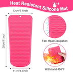 Shappy 2 Pcs Heat Resistant Hair Tools Bag Curling Iron Travel Case Cover Neoprene Flat Iron Holder Travel Case and Silicone Mat Pouch for Hot Hair Tools Storage Organizer(Solid Style)