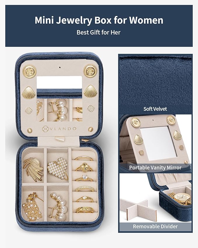 Vlando Velvet Jewelry Case, Travel Box - Image 3