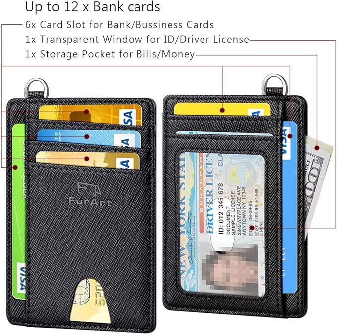 FurArt Slim Minimalist Wallet, Front Pocket Wallets, RFID Blocking, Credit Card - Image 6