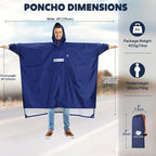 ANYOO Hooded Rain Poncho for Adults Waterproof Lightweight Rain Coat for Men - Image 2