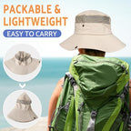 PFFY Sun Bucket Hats for Men Women 3” Wide Brim UPF 50+ Fishing & Beach Hat - Image 5