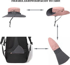 Womens Summer Sun Hat Beach Hat Wide Brim Outdoor UV Protection Hat Foldable - Image 4