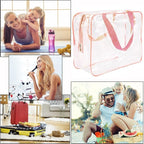 2Pcs Crystal Clear PVC Travel Toiletry Bag Kit - Image 5