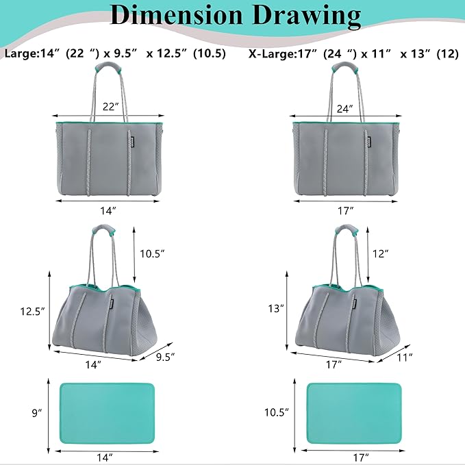 QOGiR Neoprene Multipurpose Beach Bag Tote - Image 2