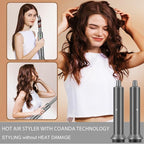 AOMEES Professional Hot Air Styler & Drying System, 6 in 1 Powerful Hair Dryer Brush • Styling Without Heat Damage, with Air Curler, Hair Dryer, Volumizer, Hair Straightener, Smooth Comb