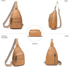 Sling Bag for Women Cross Body Purse Fanny Pack Sling Backpack Vegan Leather - Image 5