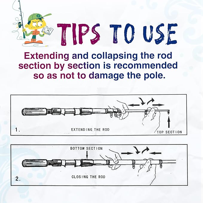 Kids Fishing Pole, Telescopic Fishing Rod, Toddler Collapsible Fishing Rod and - Image 6