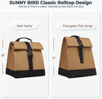 SUNNY BIRD Insulated Lunch Bag Rolltop Lunch Box Tote Bag - Image 4