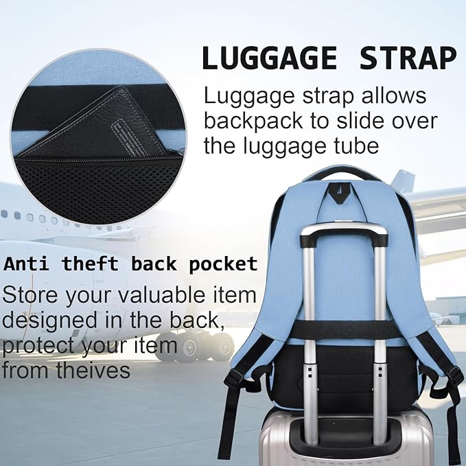 Laptop Backpack, Business Travel Anti Theft Slim Durable Laptops Backpack - Image 6