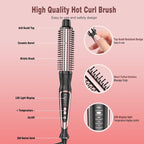 Thermal Brush, Heated Round Brush & Curling Iron with Ceramic Ionic Technology, Hair Tools for Volumizing & Styling, Travel-Friendly Hot Comb with Adjustable Temperature（Rose Gold 1.25 inch）