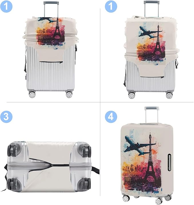 Luggage Cover Washable Suitcase Protector Anti-scratch Suitcase cover Fits - Image 4